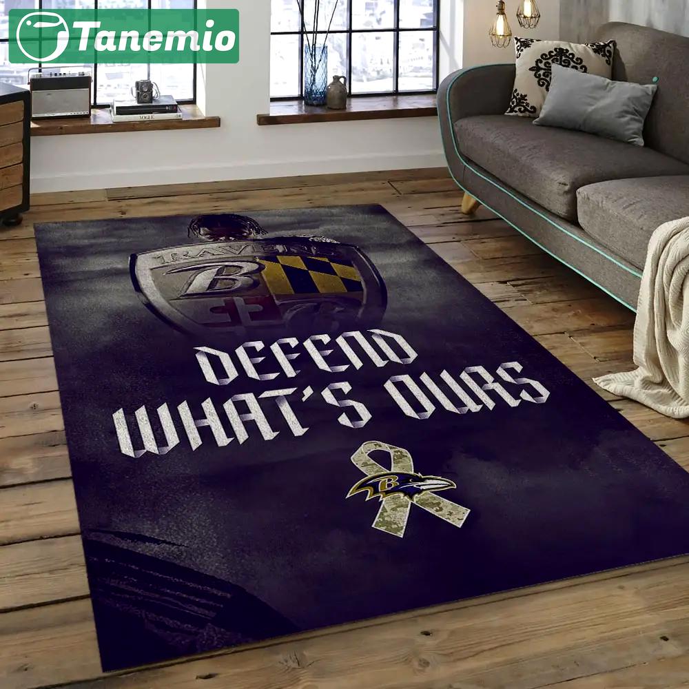 Nfl baltimore ravens arena football team logo rectangle area rug brv32 Rectangle Rug