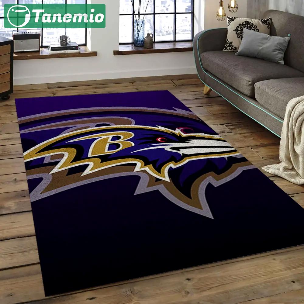 Nfl baltimore ravens victorious football team logo rectangle area rug brv31 Rectangle Rug