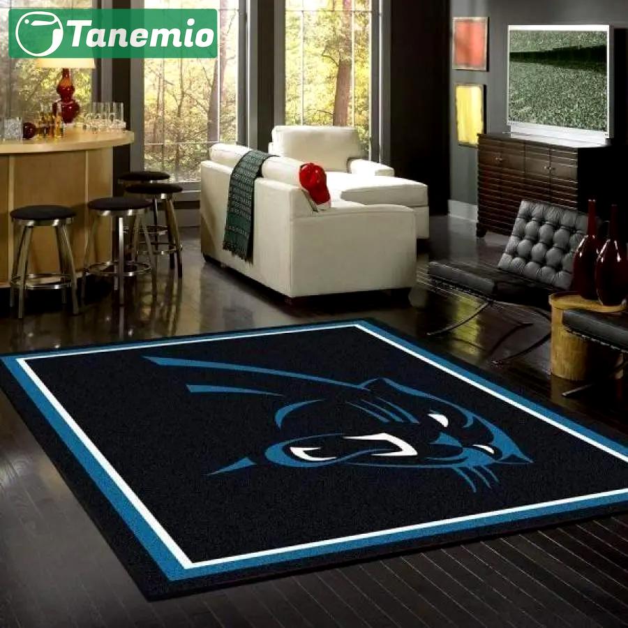 Nfl carolina panthers team logo area rug living room rug home decor Rectangle Rug