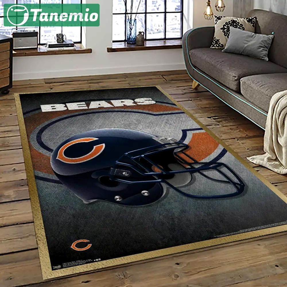 Nfl chicago bears football team logo sport carpet rectangle area rug for living room ccb24 Rectangle Rug