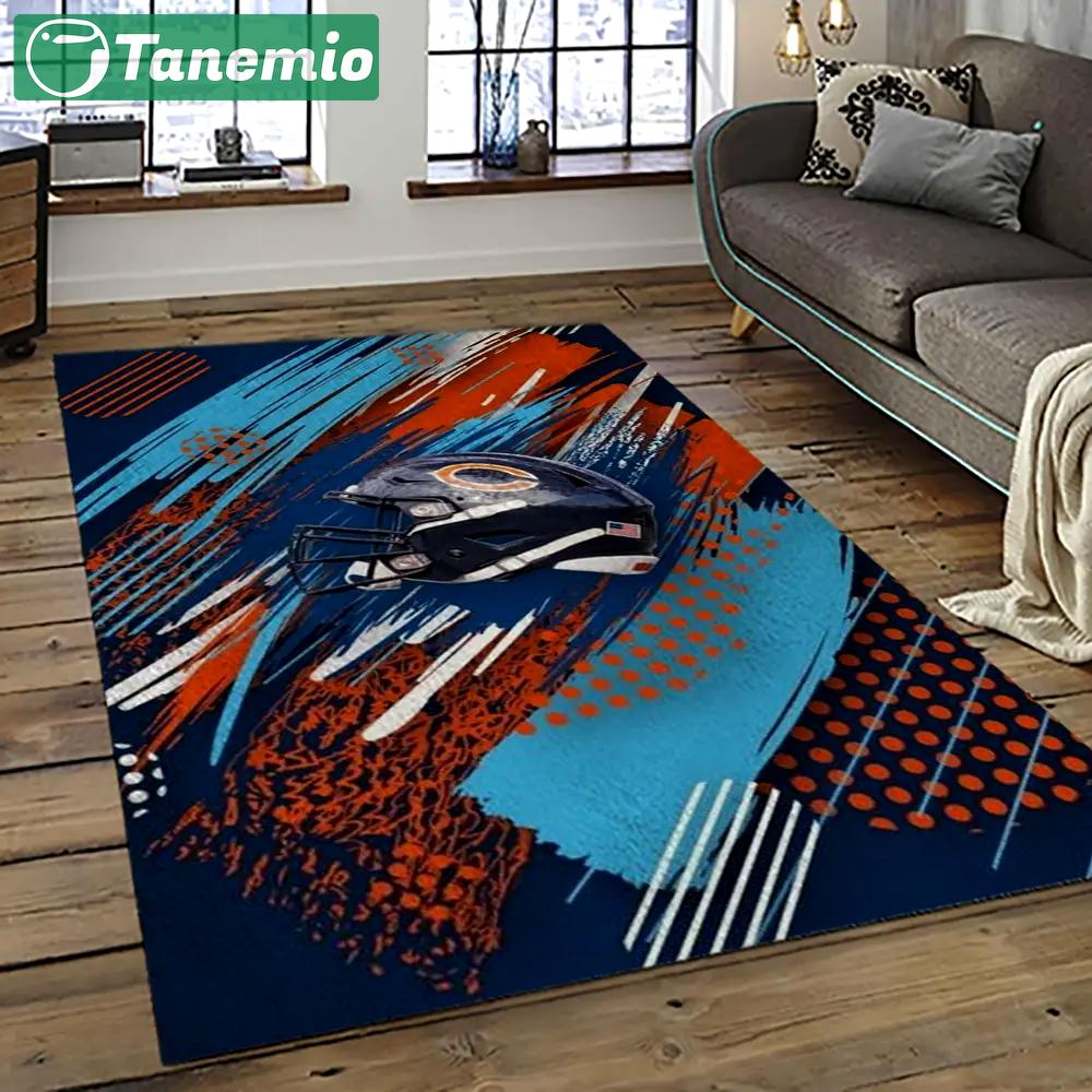 Nfl chicago bears football team logo sport carpet rectangle area rug for living room ccb44 Rectangle Rug