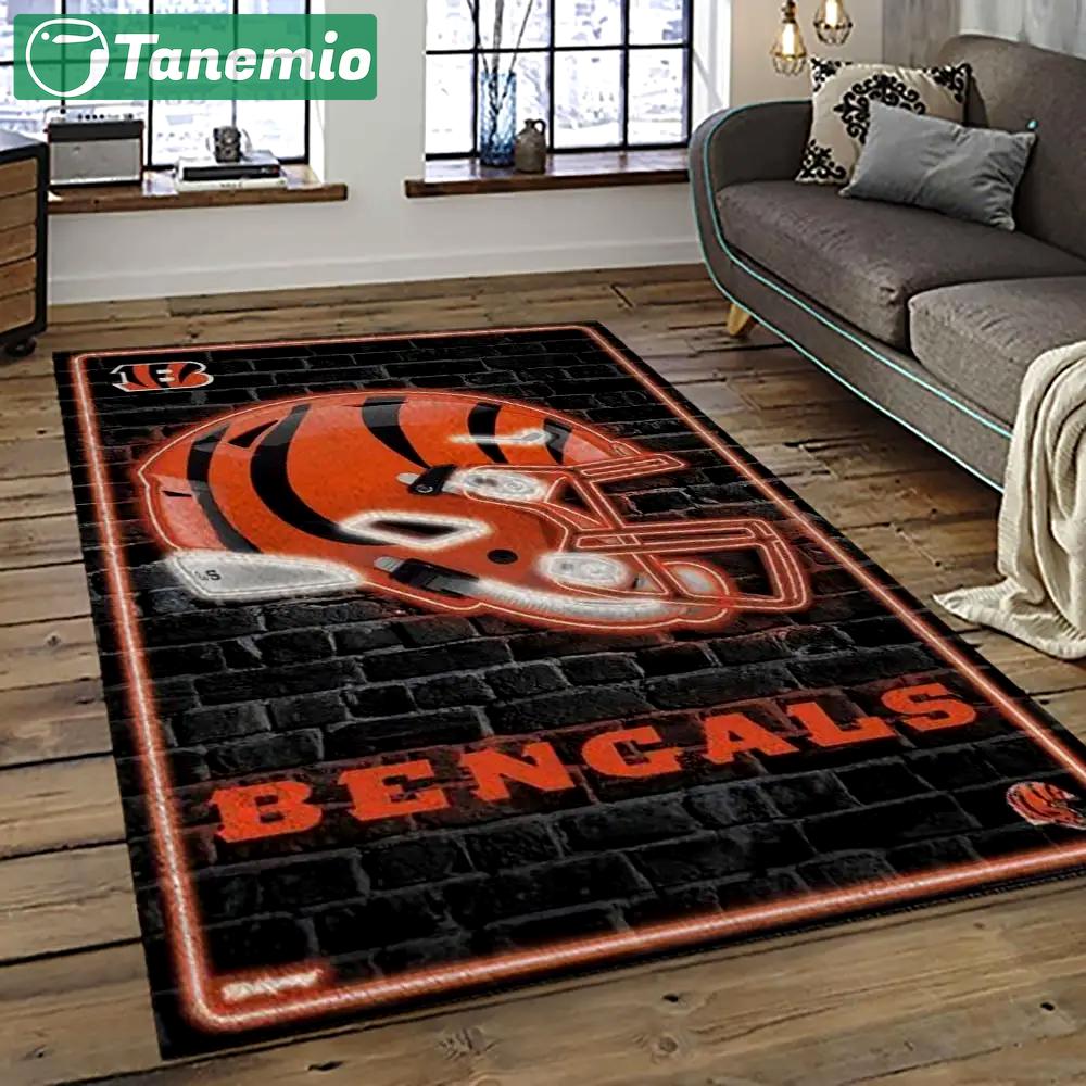 Nfl cincinnati bengals football team logo sport carpet area rug who dey nation gift for friends cnns59 Rectangle Rug