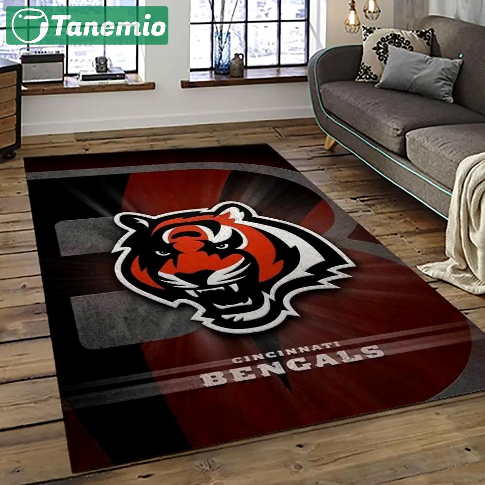Nfl cincinnati bengals football team logo sport carpet area rug who dey nation gift for friends cnns70 Rectangle Rug