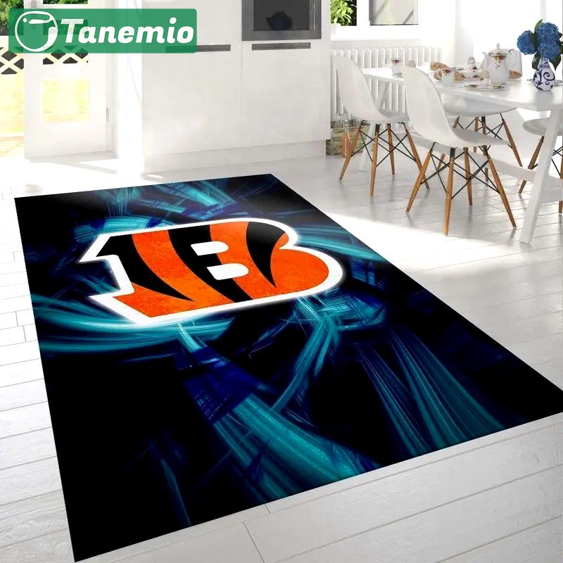Nfl cincinnati bengals team area rug living room carpet home rug 15 Rectangle Rug