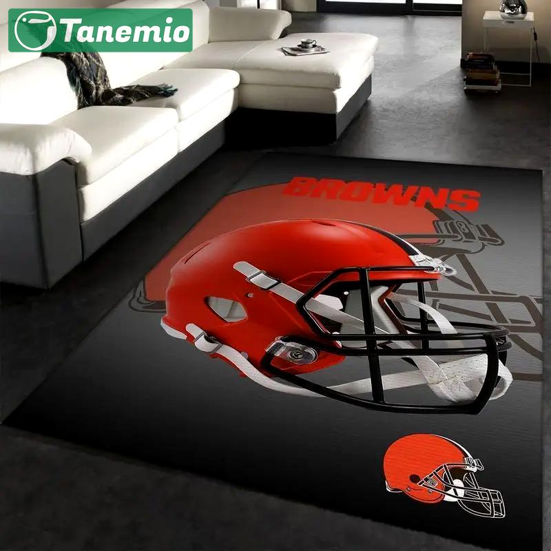 Nfl cleveland browns area rug football rug carpet floor decor home decor 20 Rectangle Rug