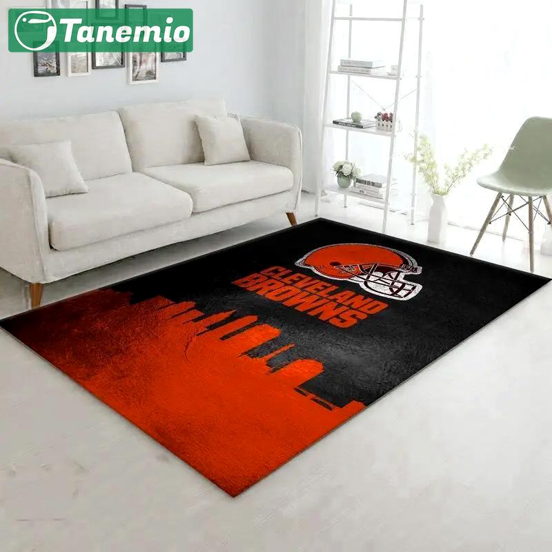 Nfl cleveland browns area rug football rug carpet floor decor home decor 22 Rectangle Rug