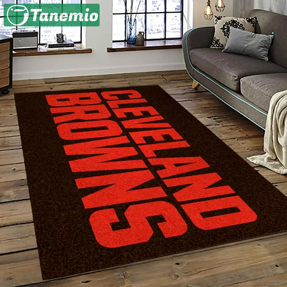 Nfl cleveland browns football team logo sport carpet rectangle area rug for living room cb03 Rectangle Rug