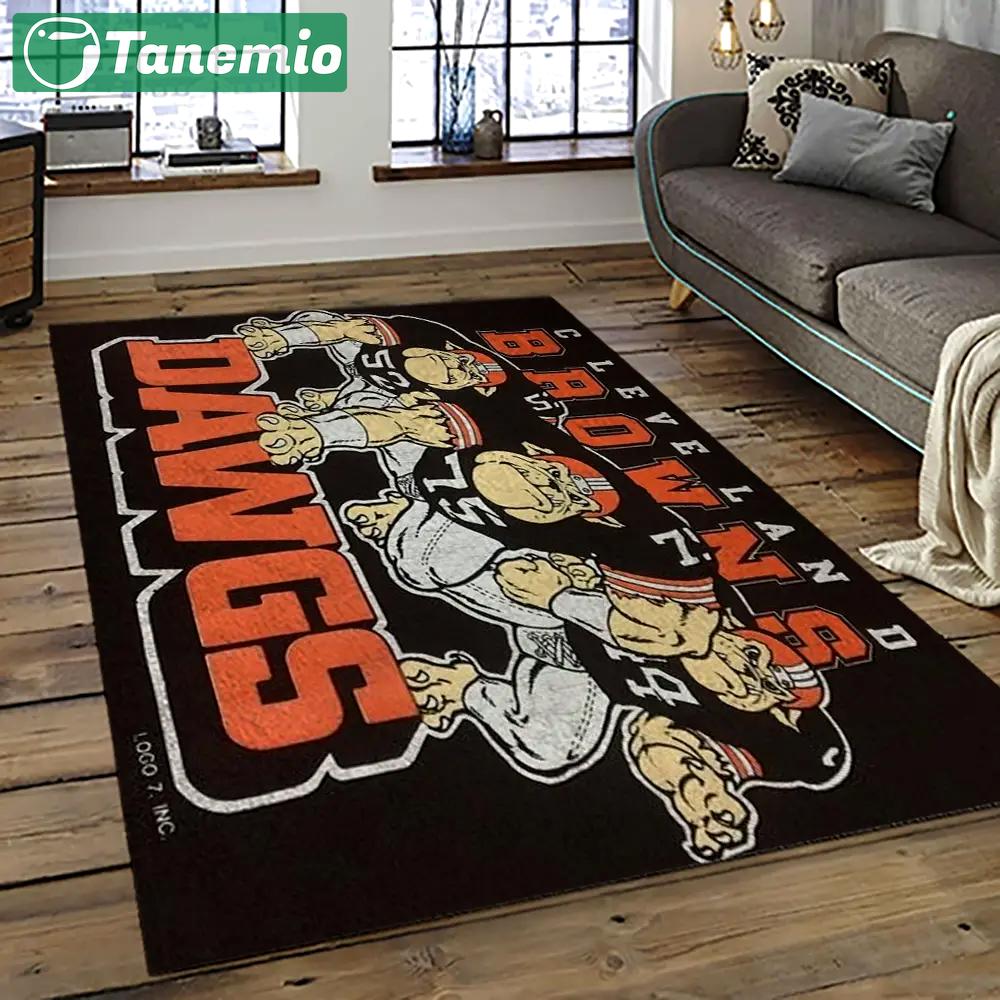 Nfl cleveland browns football team logo sport carpet rectangle area rug for living room cb21 Rectangle Rug