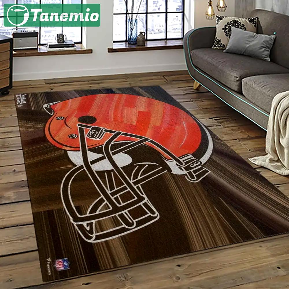 Nfl cleveland browns football team logo sport carpet rectangle area rug for living room cb33 Rectangle Rug