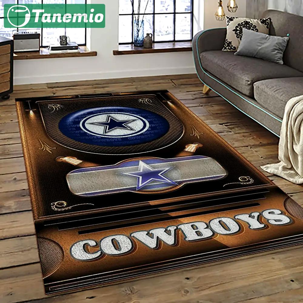 Nfl dallas cowboy football team logo sport carpet rectangle area rug for living room dc38 Rectangle Rug