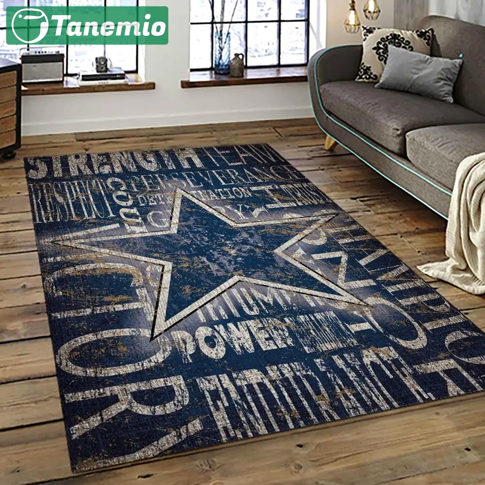 Nfl dallas cowboy football team logo sport carpet rectangle area rug for living room dc42 Rectangle Rug