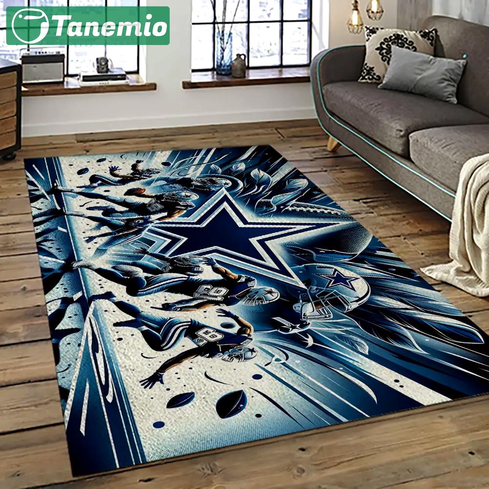 Nfl dallas cowboy football team logo sport carpet rectangle area rug for living room dc71 Rectangle Rug