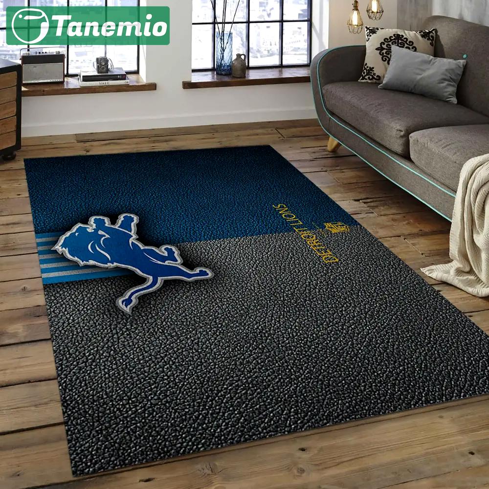 Nfl detroit lions football team logo rectangle area rug dl05 Rectangle Rug