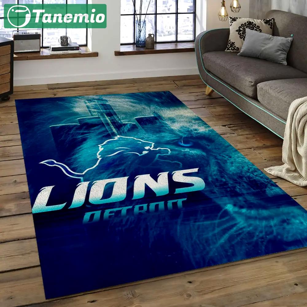 Nfl detroit lions football team logo rectangle area rug dl27 Rectangle Rug
