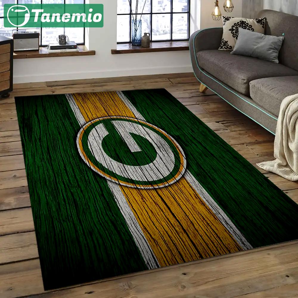 Nfl green bay packers football team logo rectangle area rug gbp13 Rectangle Rug