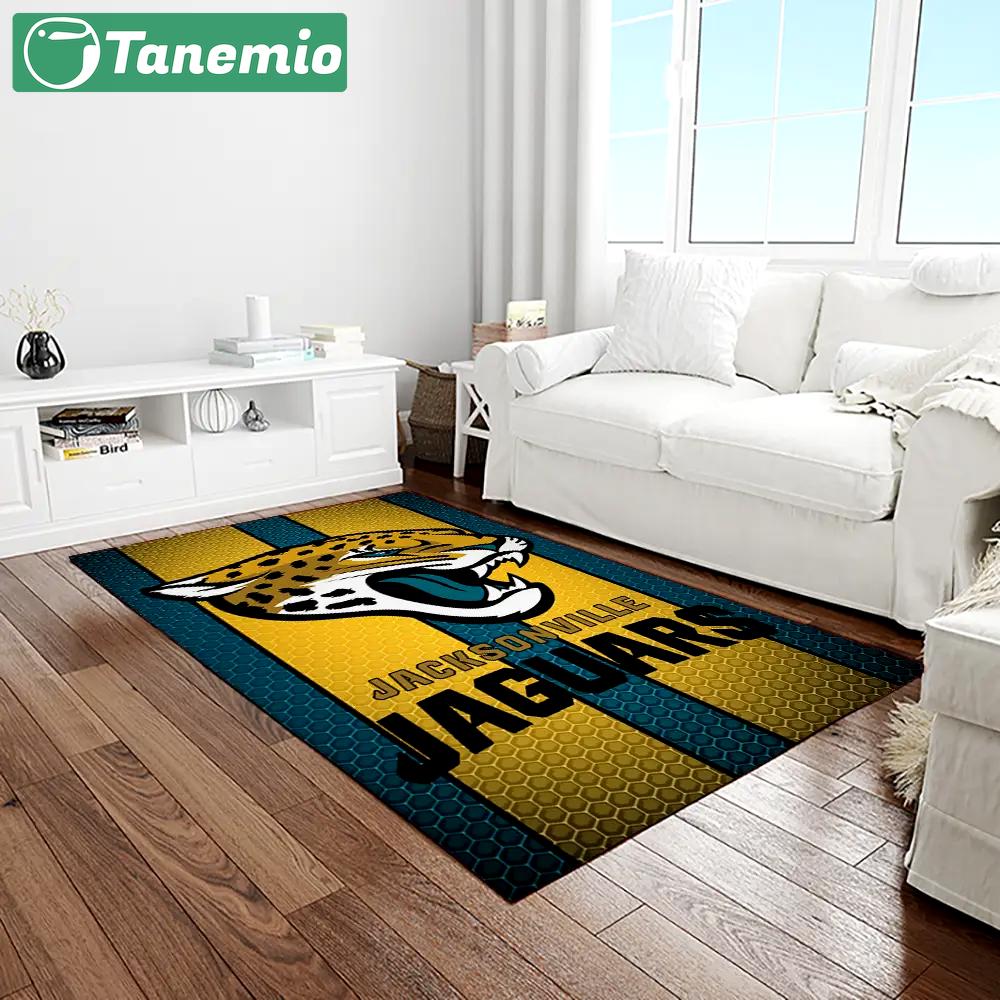 Nfl jacksonville jaguars football team logo rectangle area rug jj31 Rectangle Rug