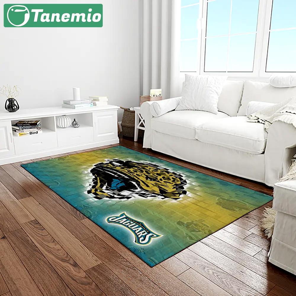 Nfl jacksonville jaguars football team logo rectangle area rug jj32 Rectangle Rug