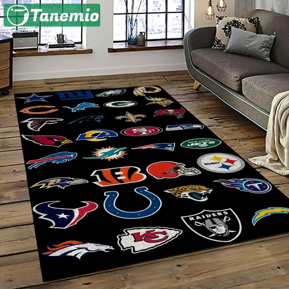 Nfl kansas city chiefs football team logo sport carpet rectangle area rug for living room kcc14 Rectangle Rug