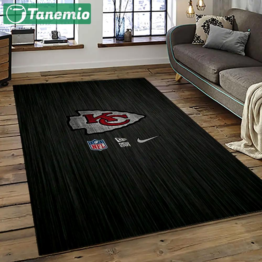 Nfl kansas city chiefs football team logo sport carpet rectangle area rug for living room kcc71 Rectangle Rug