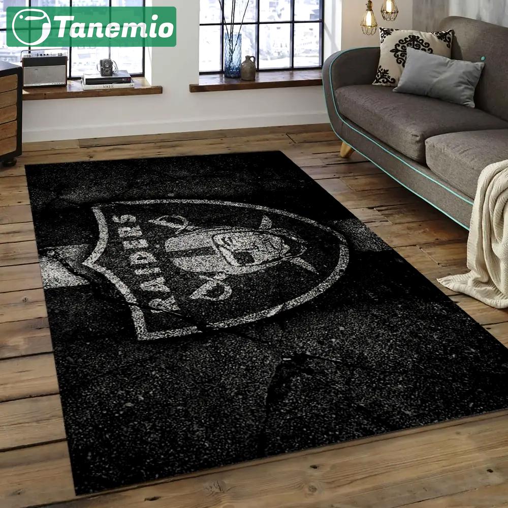 Nfl las vegas raiders football team logo rectangle area rug lvr18 Rectangle Rug