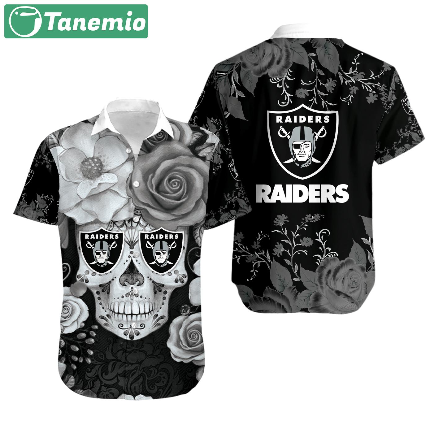 Nfl las vegas raiders skull roses hawaiian shirt Hawaii Shirt Shorts & Flip Flops