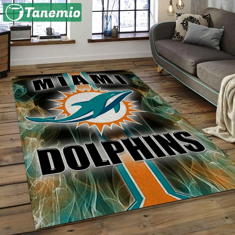 Nfl miami dolphins football team logo rectangle area rug mmd06 Rectangle Rug