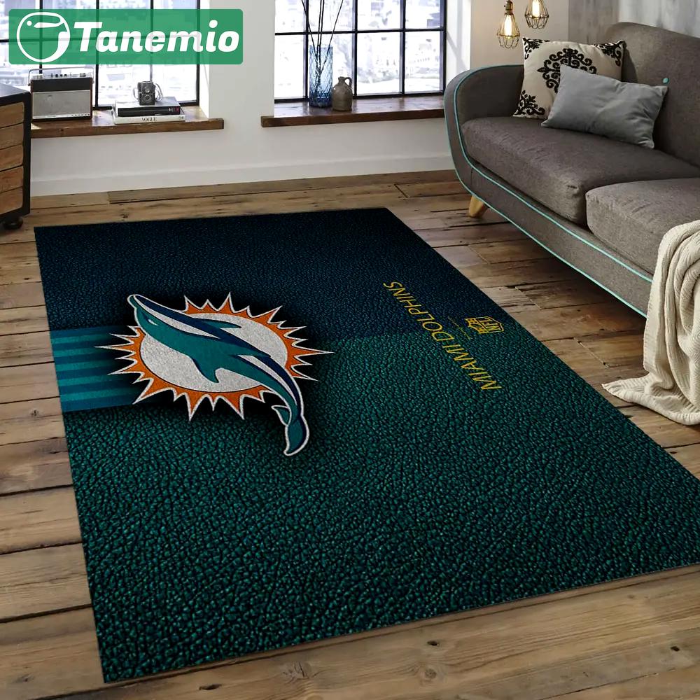 Nfl miami dolphins football team logo rectangle area rug mmd18 Rectangle Rug