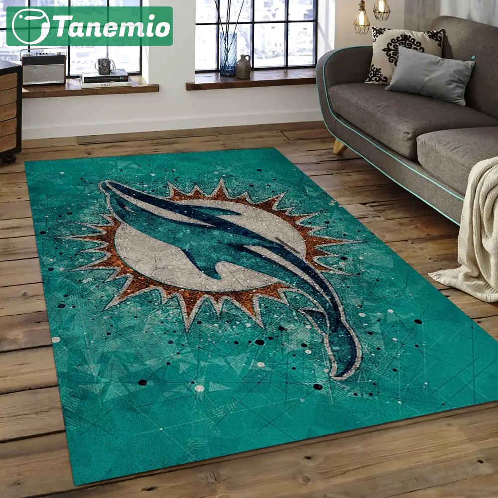Nfl miami dolphins football team logo rectangle area rug mmd41 Rectangle Rug