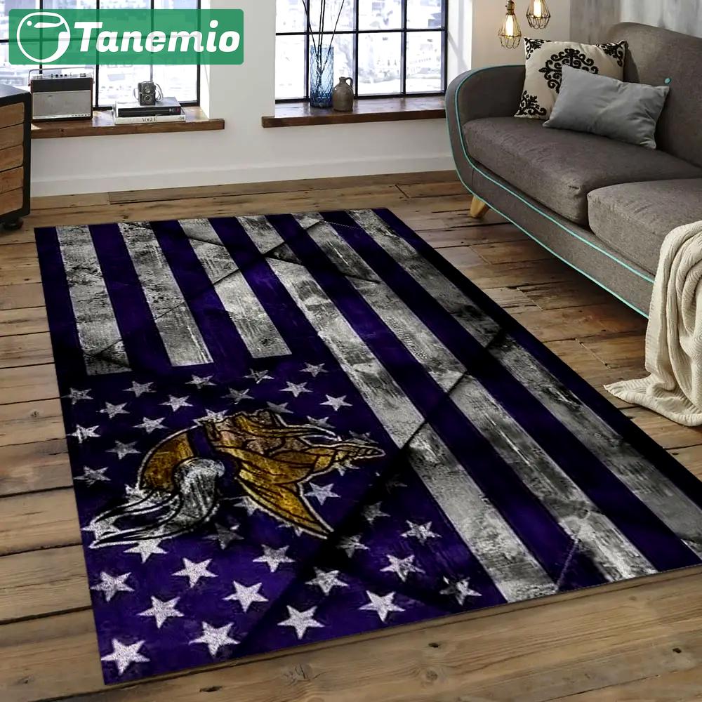 Nfl minnesota vikings football team logo rectangle area mv35 Rectangle Rug