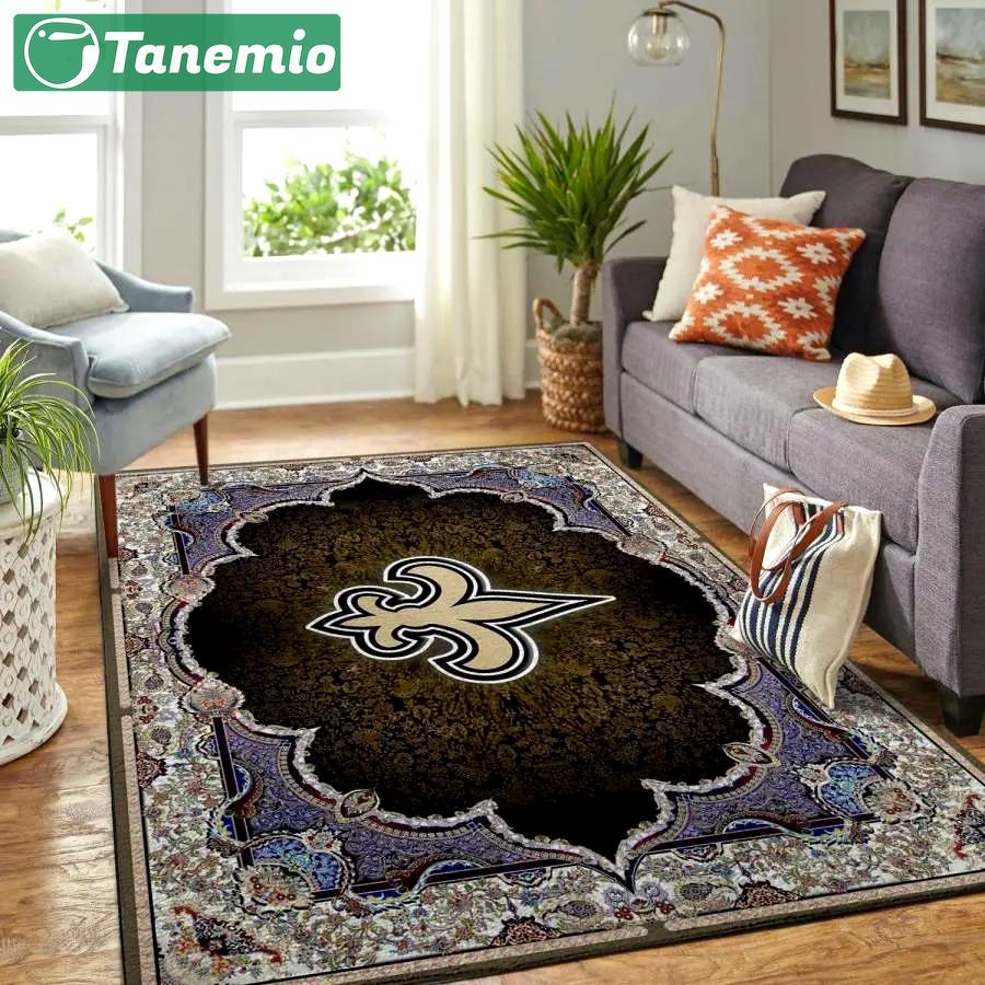 Nfl new orleans saints football area rug living room rug home decor Rectangle Rug