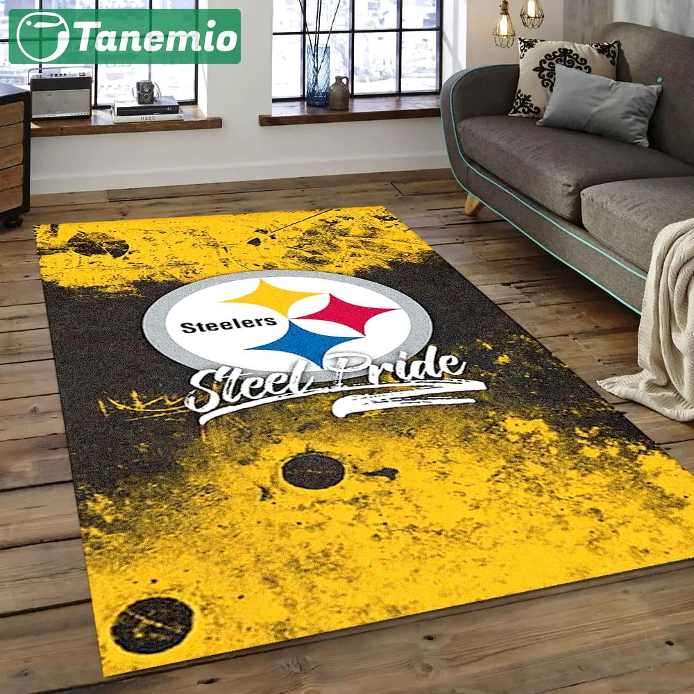 Nfl pittsburgh steelers pride football team logo area rug psf07 Rectangle Rug