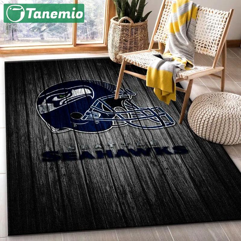 Nfl seattle seahawks football sport rug wooden style living room area rug Rectangle Rug
