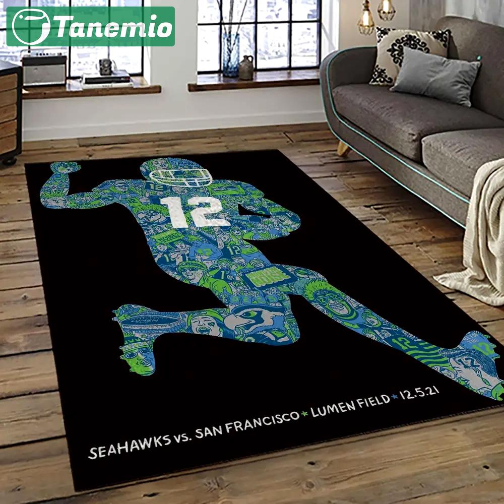 Nfl seattle seahawks football team logo sport carpet area rug home decor best gift for friends ss49 Rectangle Rug
