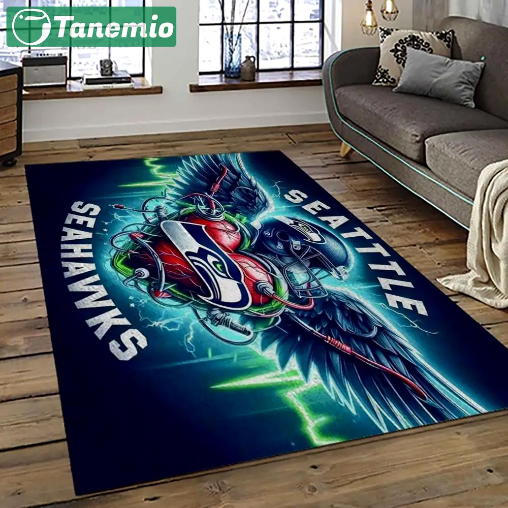 Nfl seattle seahawks football team logo sport carpet area rug home decor best gift for friends ss72 Rectangle Rug