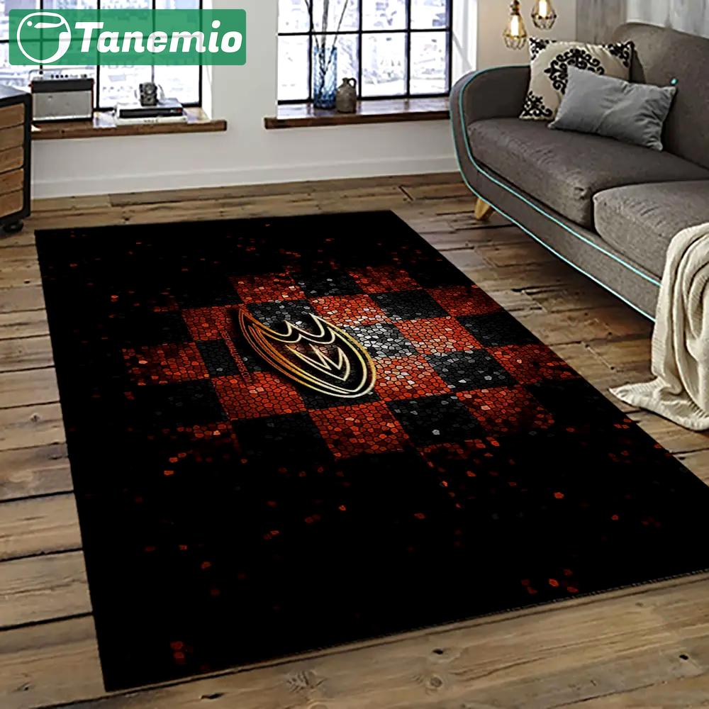 Nhl anaheim ducks ice hockey team logo sport carpet area rug home decor gift the ducks gift for fans gift for son ahd42 Rectangle Rug