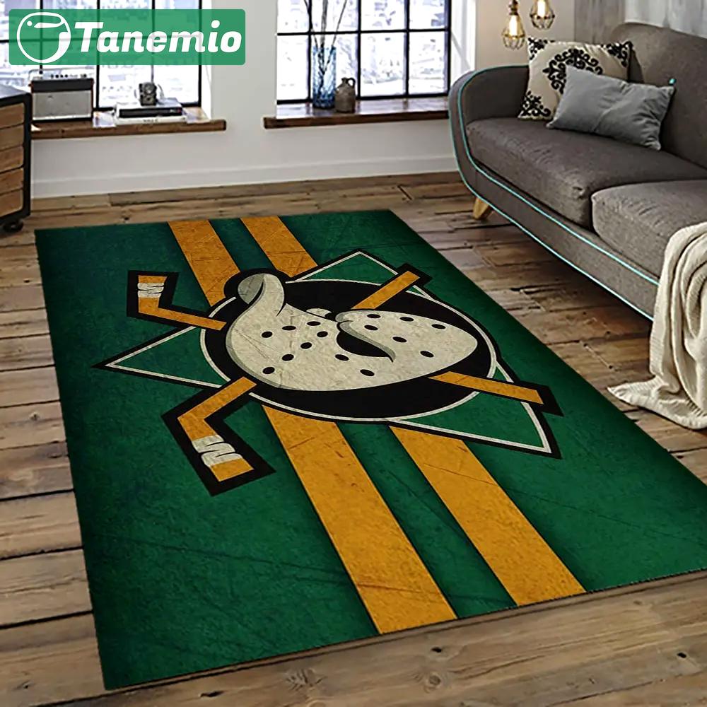 Nhl anaheim ducks ice hockey team logo sport carpet area rug home decor gift the ducks gift for fans gift for son ahd46 Rectangle Rug