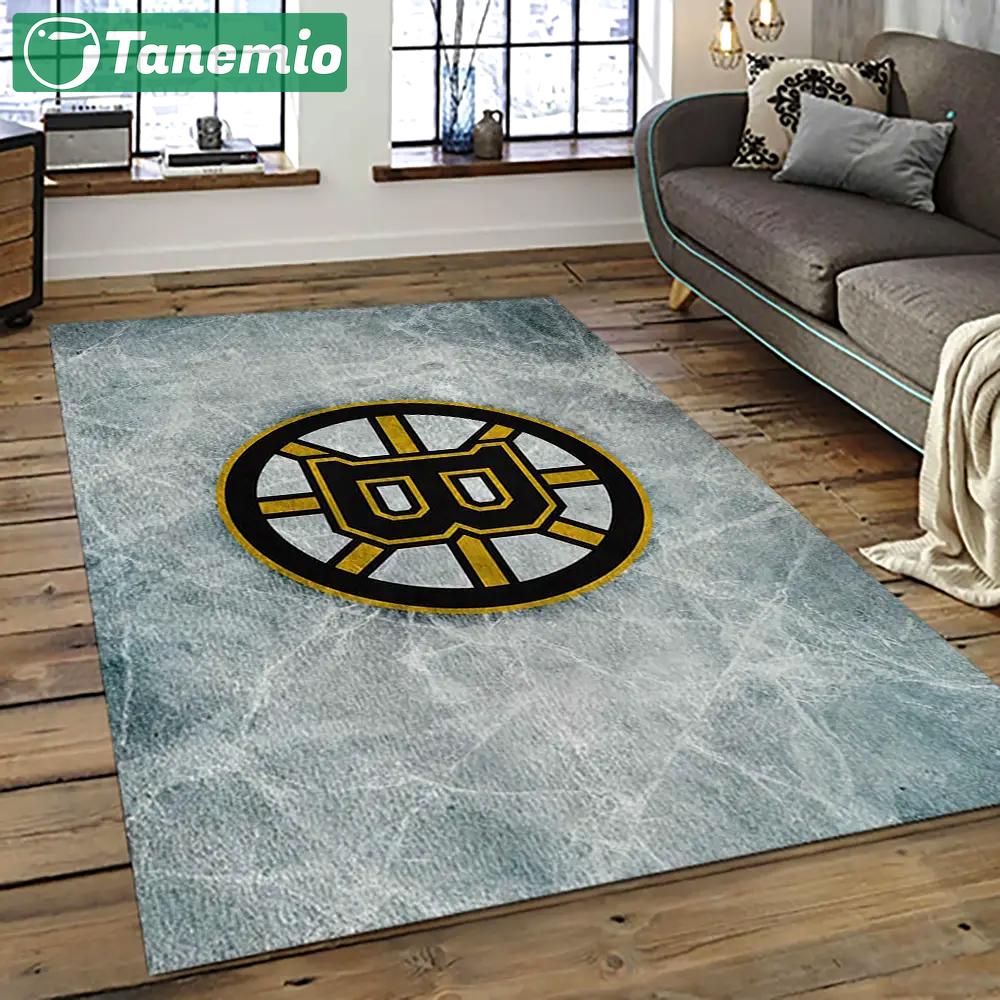 Nhl boston bruins hockey team logo sport carpet rectangle area rug for living room bb53 Rectangle Rug
