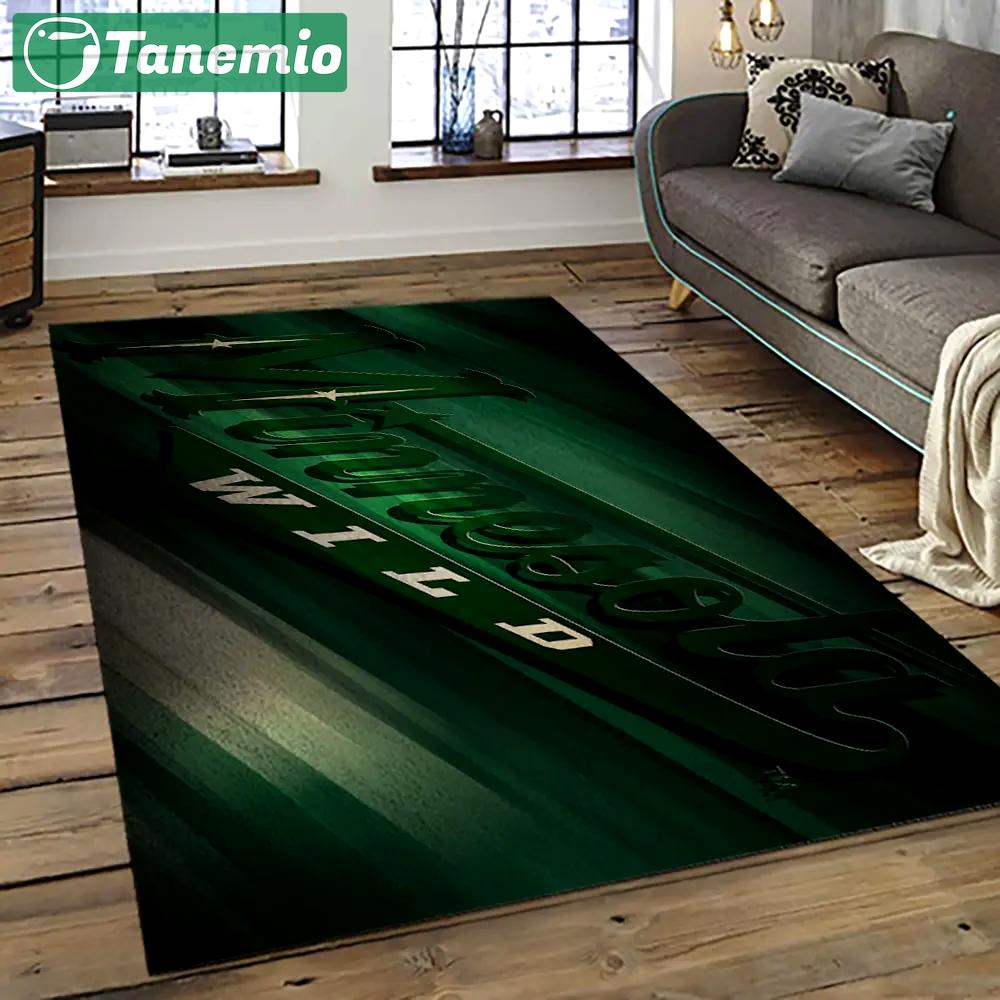 Nhl minnesota wild hockey team logo sport carpet rectangle area rug for living room mw20 Rectangle Rug