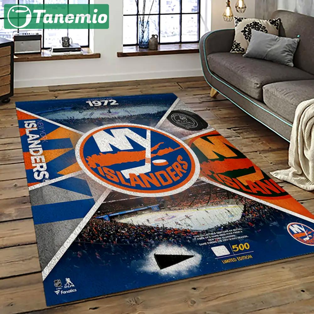 Nhl new york islanders hockey team logo sport carpet rectangle area rug for living room nyi16 Rectangle Rug