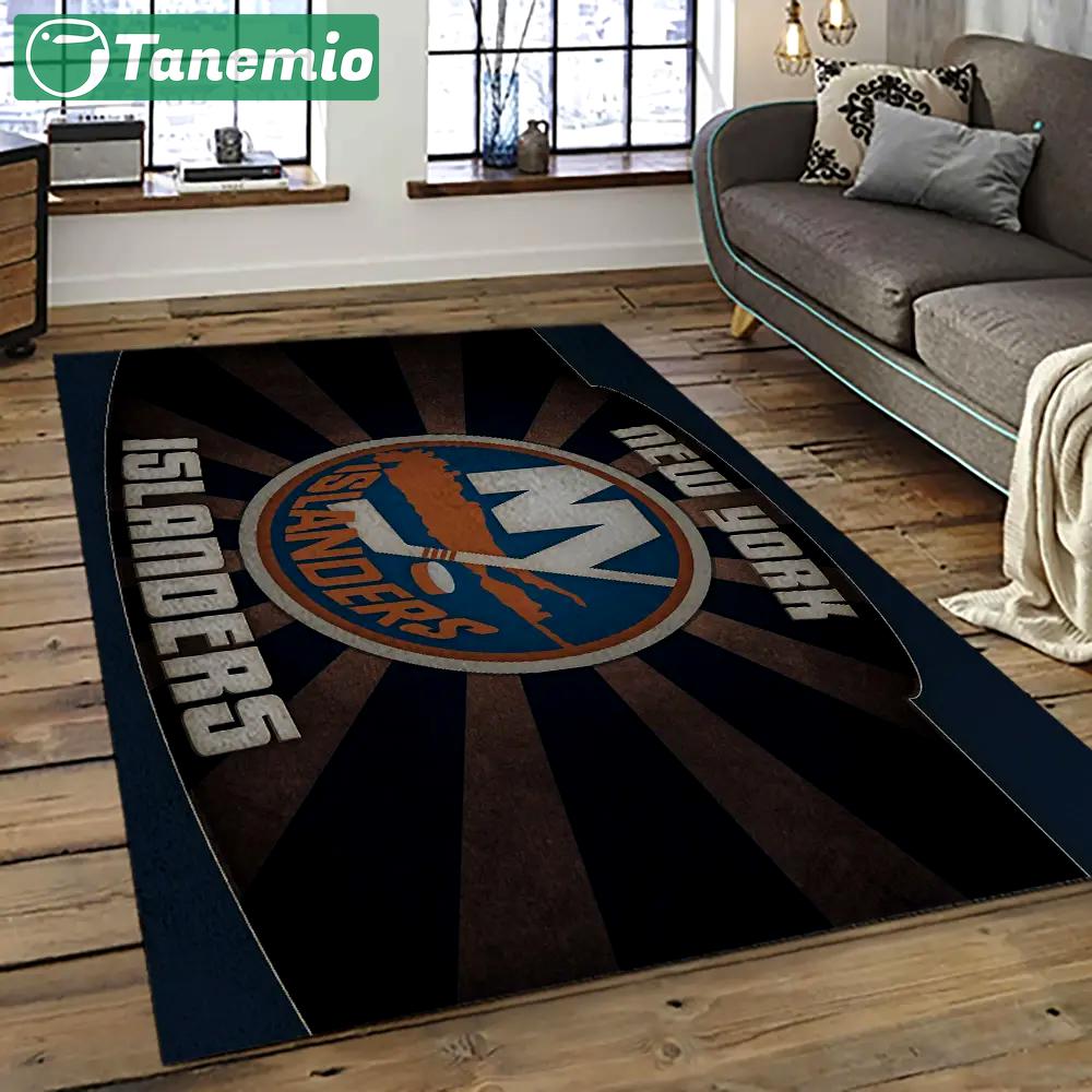Nhl new york islanders hockey team logo sport carpet rectangle area rug for living room nyi24 Rectangle Rug