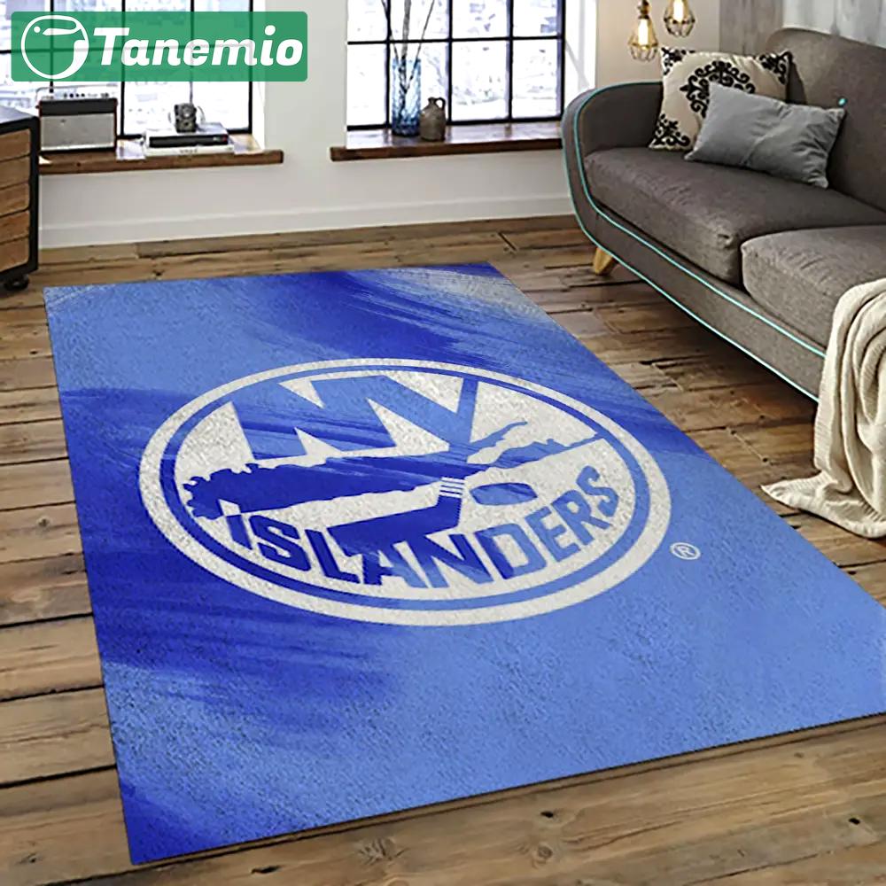 Nhl new york islanders hockey team logo sport carpet rectangle area rug for living room nyi48 Rectangle Rug