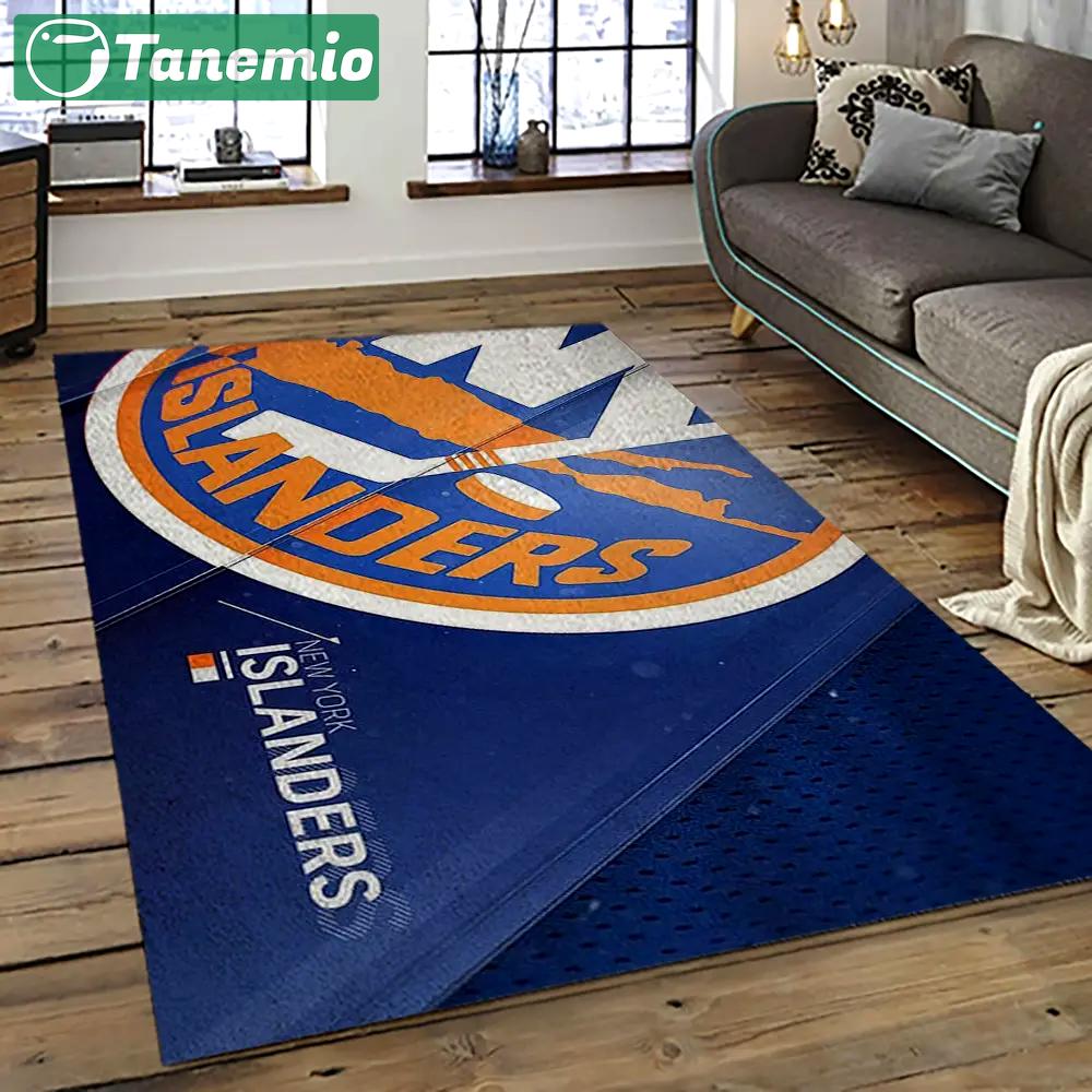 Nhl new york islanders hockey team logo sport carpet rectangle area rug for living room nyi56 Rectangle Rug