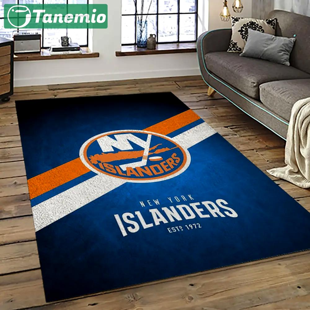 Nhl new york islanders hockey team logo sport carpet rectangle area rug for living room nyi75 Rectangle Rug