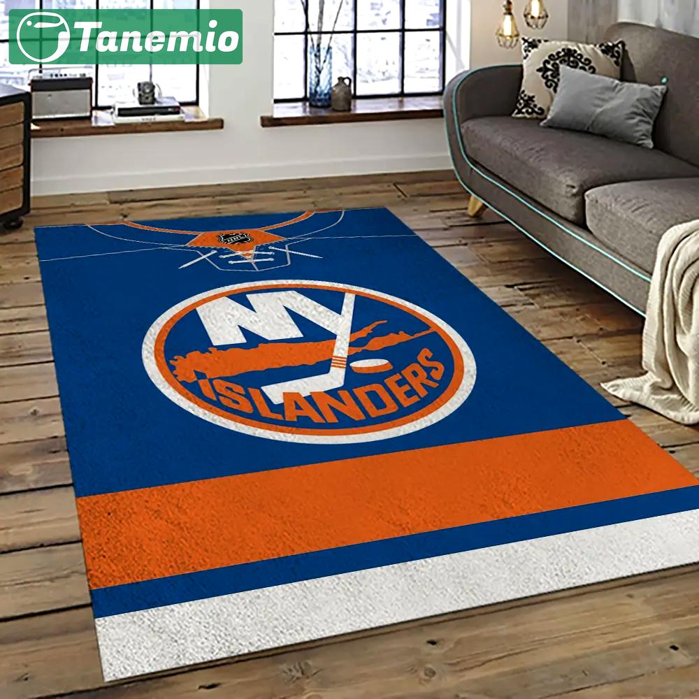 Nhl new york islanders hockey team logo sport carpet rectangle area rug for living room nyi78 Rectangle Rug