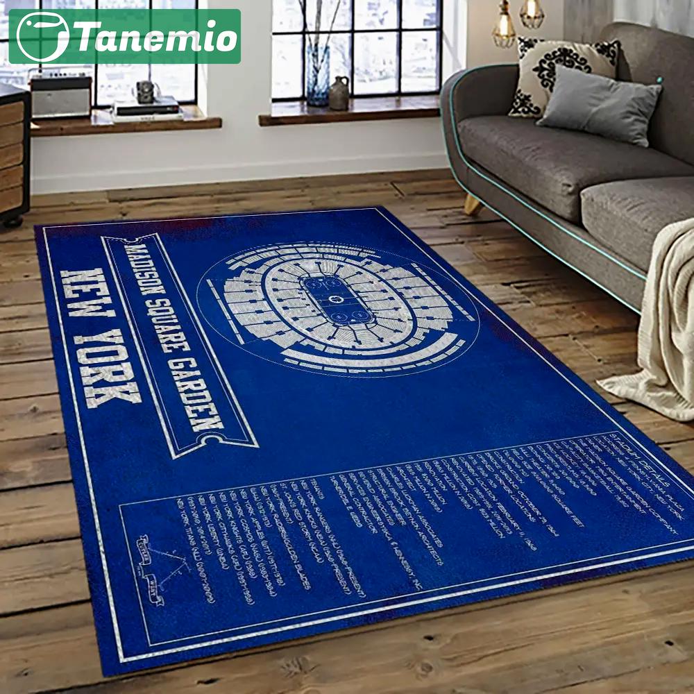 Nhl new york rangers hockey team logo sport carpet rectangle area rug for living room nyr03 Rectangle Rug