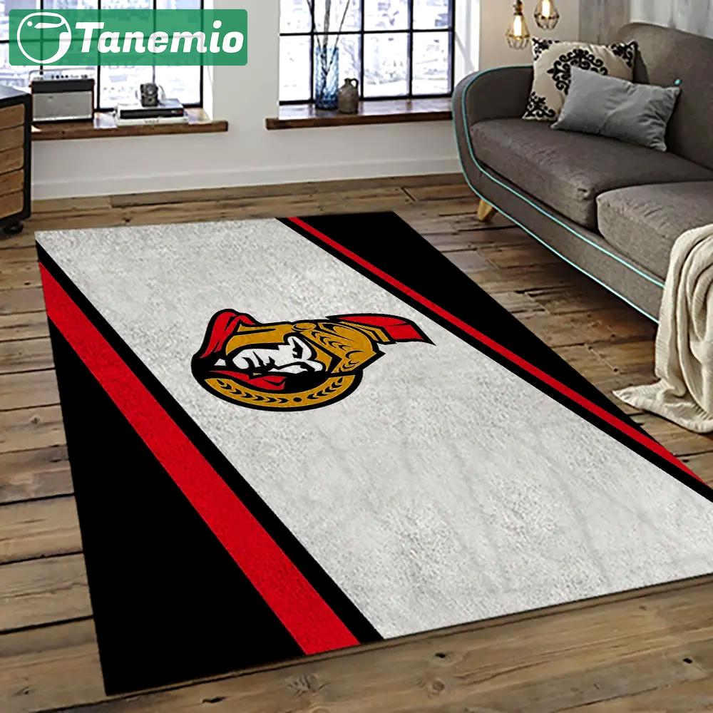 Nhl ottawa senators hockey team logo sport carpet rectangle area rug for living room os16 Rectangle Rug