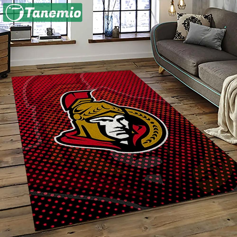 Nhl ottawa senators hockey team logo sport carpet rectangle area rug for living room os33 Rectangle Rug