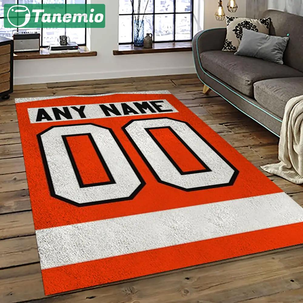 Nhl philadelphia flyers hockey team logo sport carpet rectangle area rug for living room pf55 Rectangle Rug