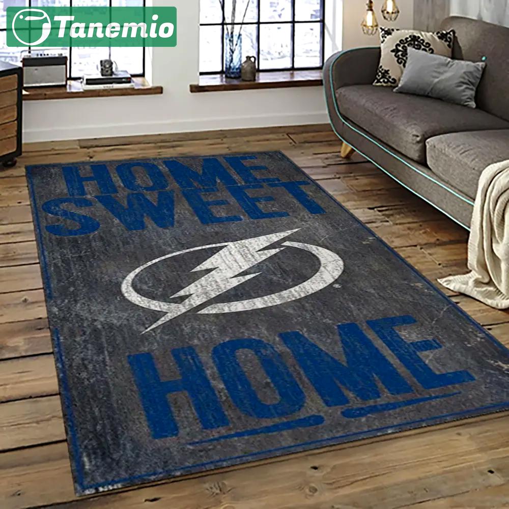 Nhl tampa bay lightning hockey team logo sport carpet rectangle area rug for living room tbl12 Rectangle Rug