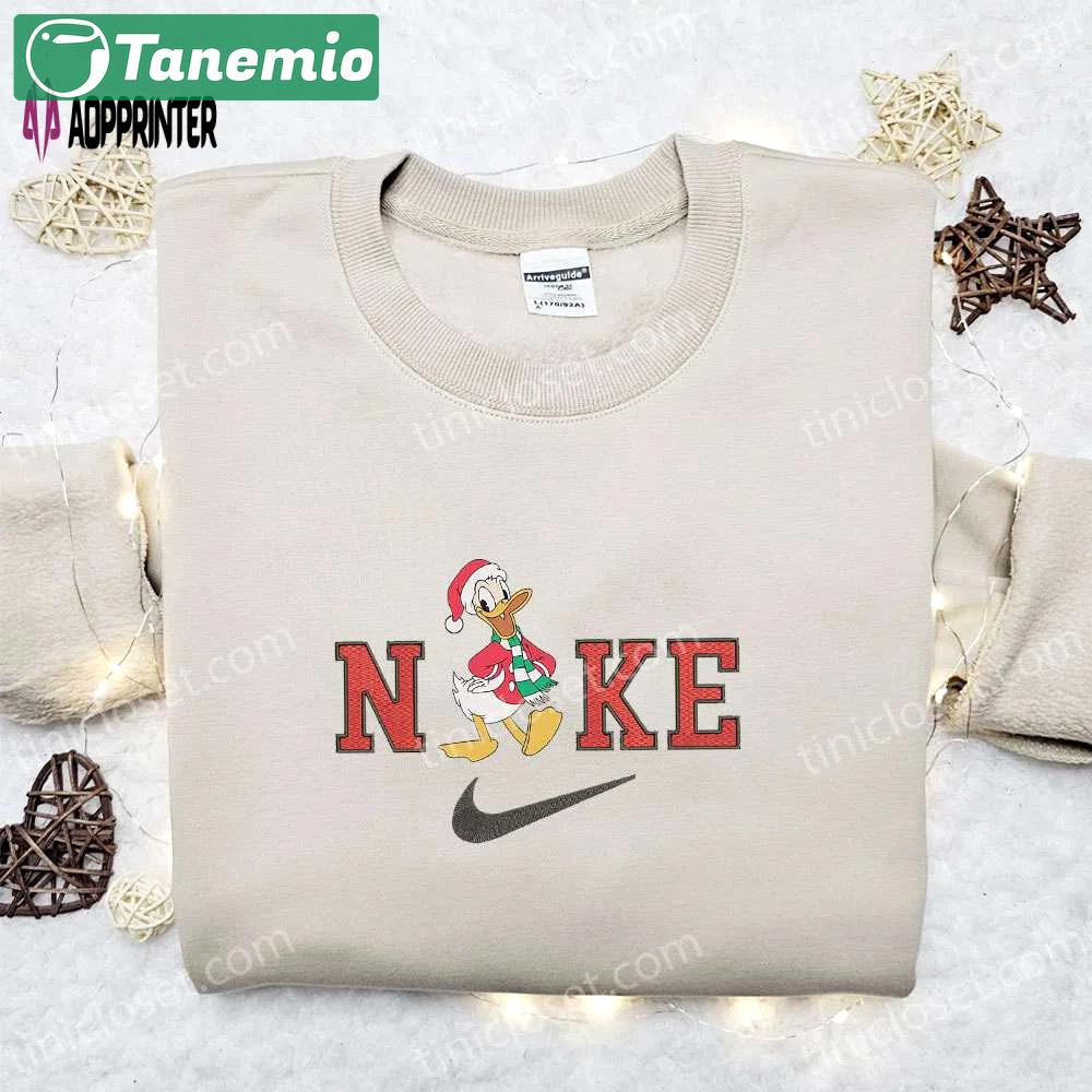 Nike christmas x donald duck laughing embroidered sweatshirt: disney movie shirt best gift ideas Embroidered Shirt